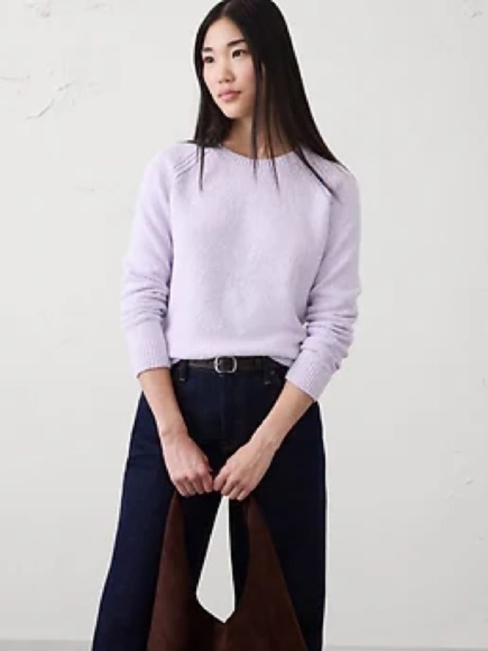 Lilac Boucle Raglan Sweater